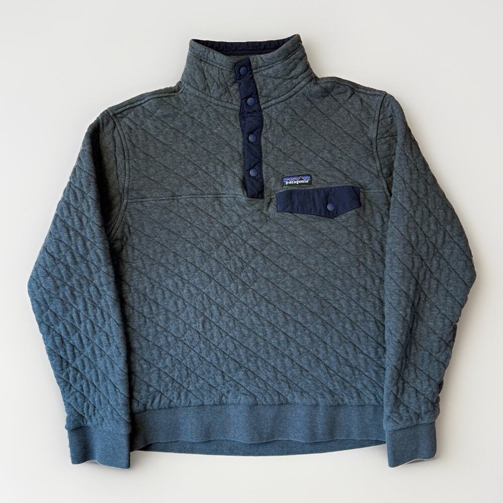 Patagonia Quilt Snap T Mediuml Dark Gray Cotton Pullover Outerwear Hiking